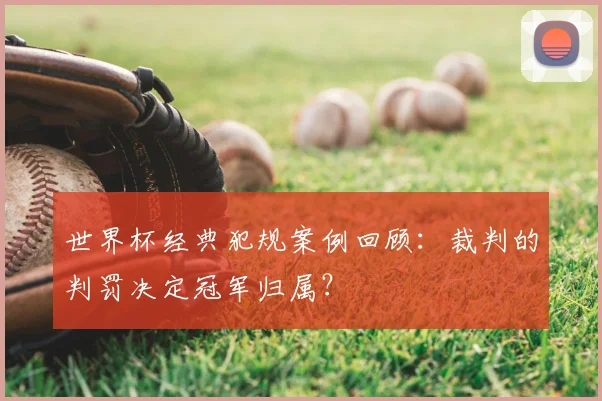 世界杯经典犯规案例回顾：裁判的判罚决定冠军归属？